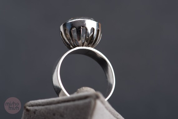 Ring with rock crystal, solitaire ring, vintage r… - image 3