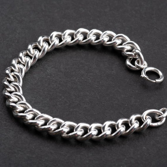 Curb bracelet, vintage revised, 800 silver, light… - image 5