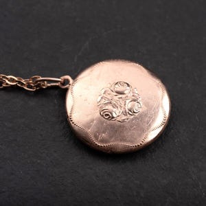 Vintage pendant rose motif, link chain, 835 and 800 silver, replated with 18k rose gold, amulet, unique piece completely refurbished