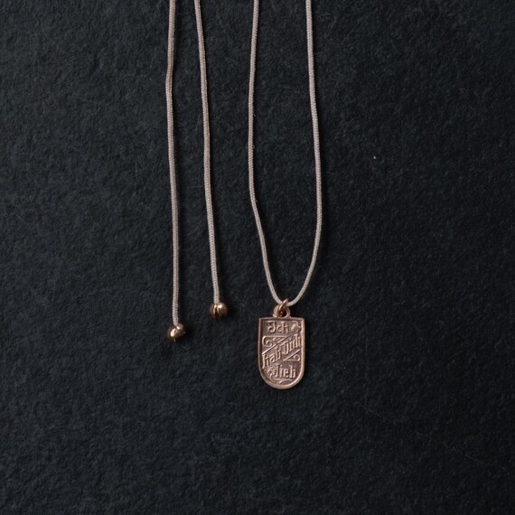 Vintage 800 Silber Anhänger „Ich hab dich lieb“ – 18k Roségold plattiert, längenverstellbare Kette – Liebesanhänger – kleines Geschenk View 5