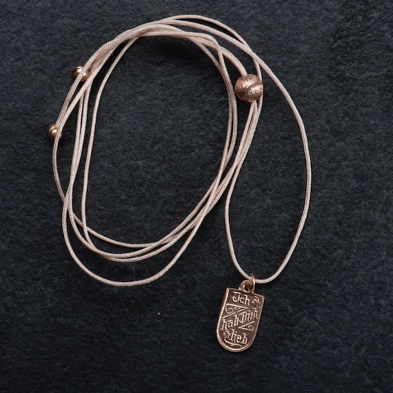 Vintage 800 Silber Anhänger „Ich hab dich lieb“ – 18k Roségold plattiert, längenverstellbare Kette – Liebesanhänger – kleines Geschenk View 2