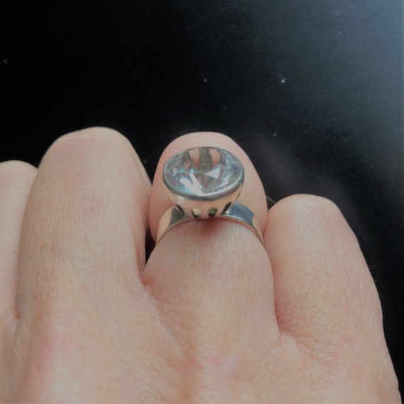 Ring with rock crystal, solitaire ring, vintage r… - image 7