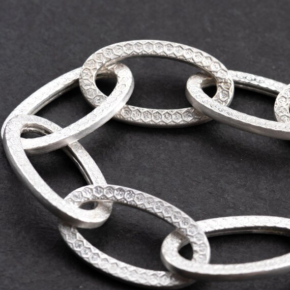 Vintage sterling link bracelet, 925 silver, repla… - image 5