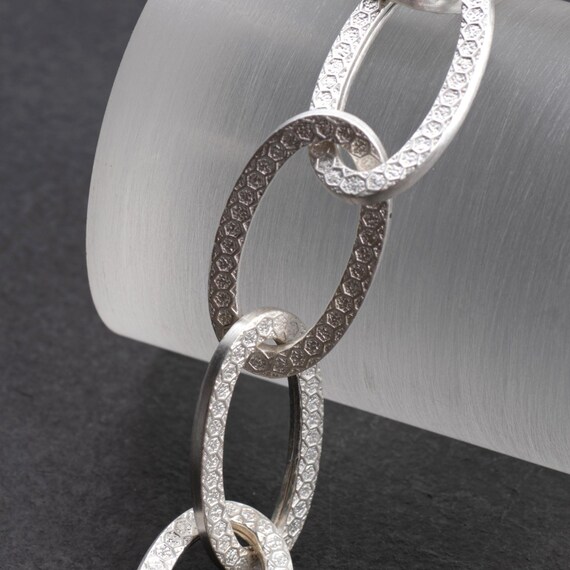 Vintage sterling link bracelet, 925 silver, repla… - image 4