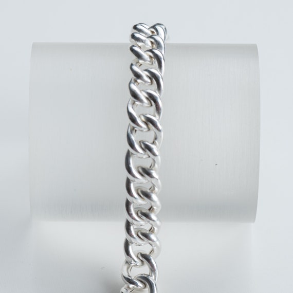 Curb bracelet, vintage revised, 800 silver, light… - image 4