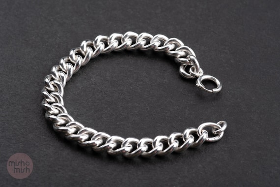 Curb bracelet, vintage revised, 800 silver, light… - image 1
