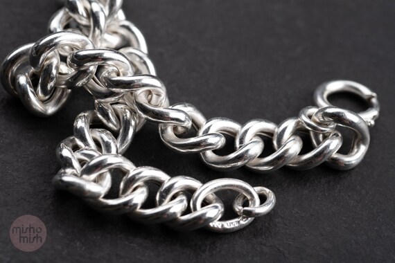 Curb bracelet, vintage revised, 800 silver, light… - image 3