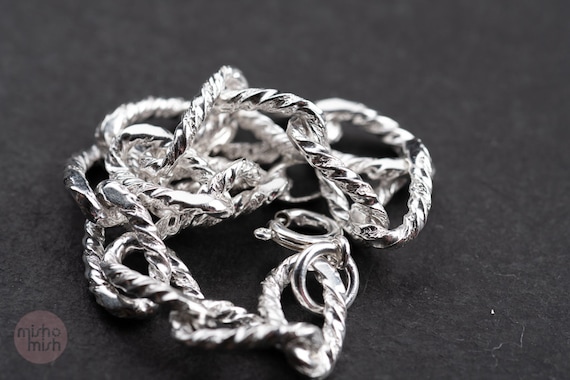 Solid vintage link bracelet, 835 silver, replated… - image 3