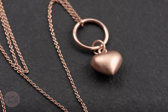 Vintage heart and ring pendant with delicate pea … - image 2