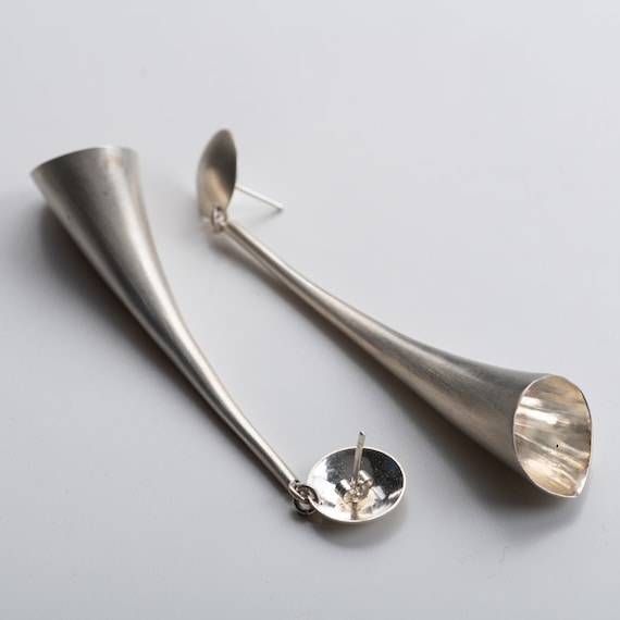long vintage earrings silver, Kathy Lynn Mayeda U… - image 2