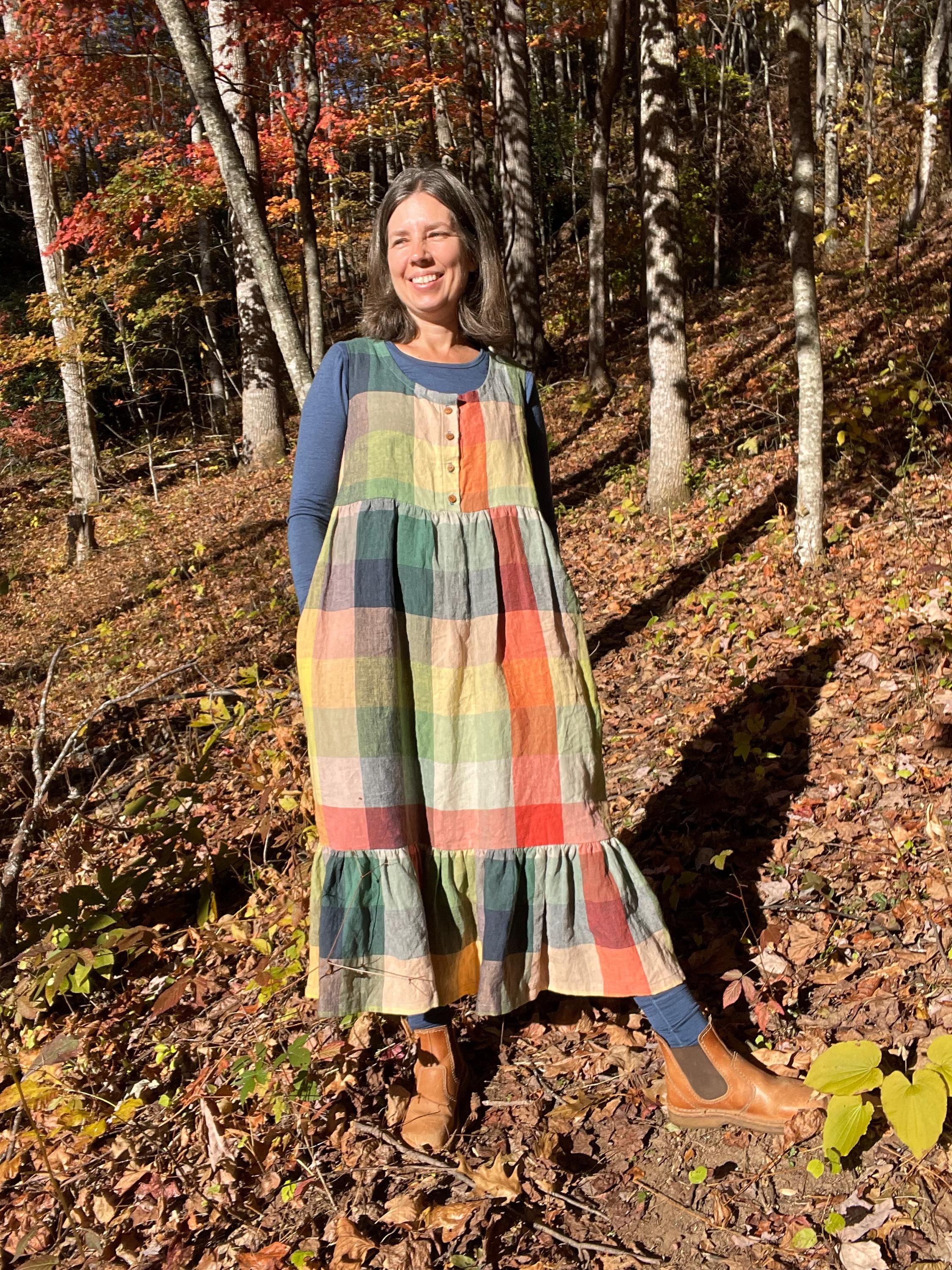 Rainbow Linen Dress Etsy UK