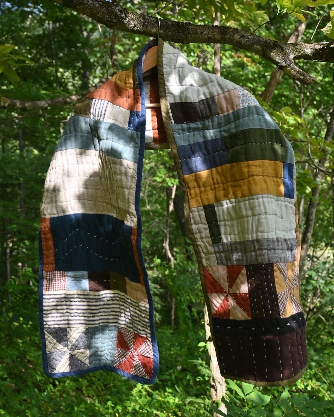 Hand Quilted Patchwork Scarf Etsy