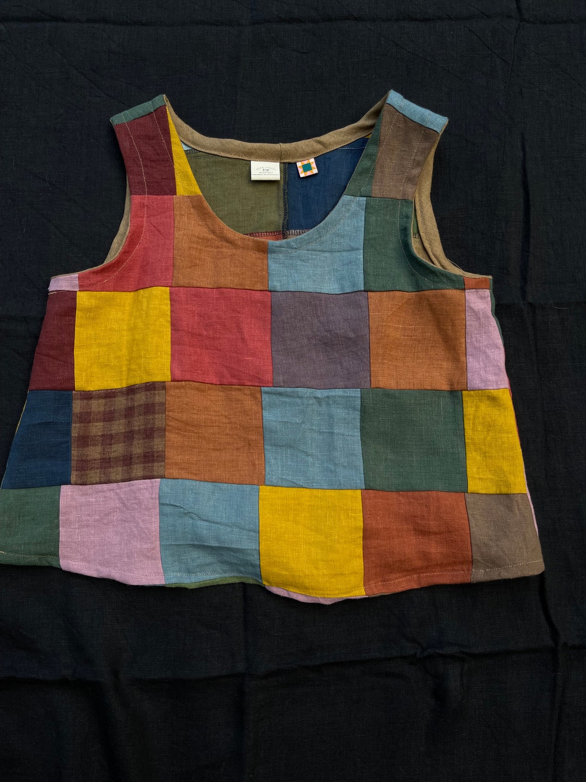 Patchwork Linen Tank - Etsy