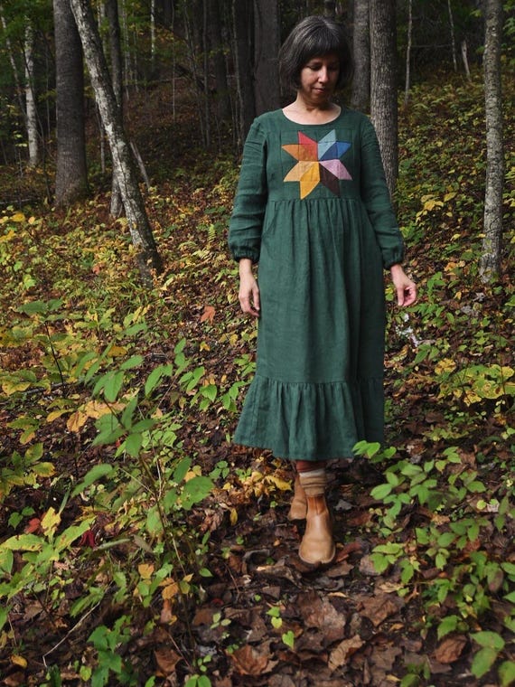 linen box dress Flappy Back Bone Linen Dress main image 1