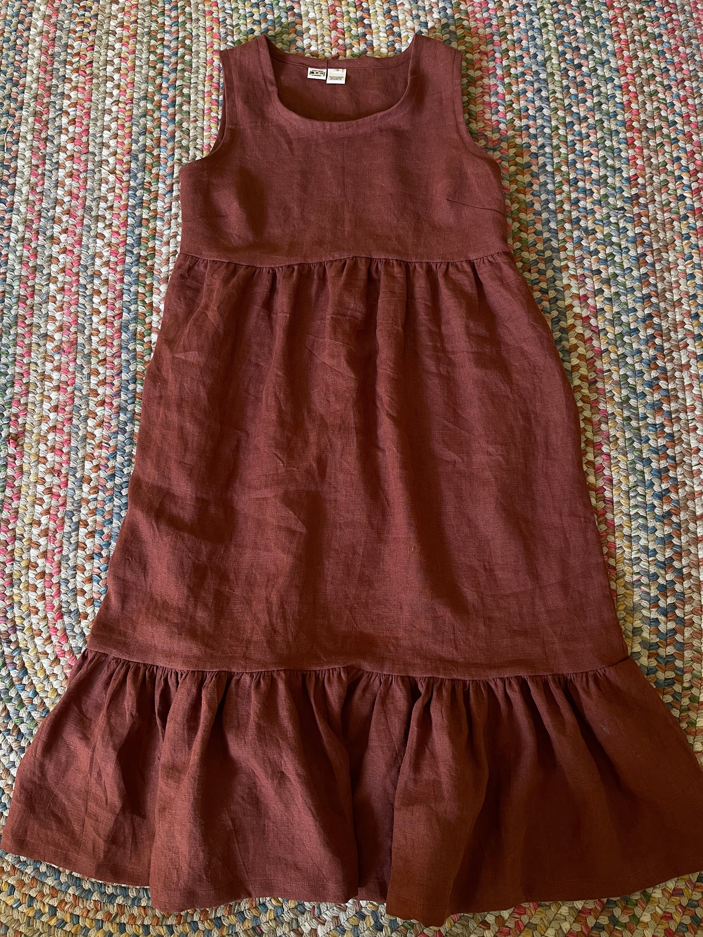 LINEN DRESS WITH GATHERED WAIST