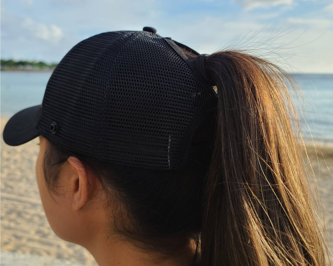 Sun Hat only High Ponytail Hole Available in Black or Etsy