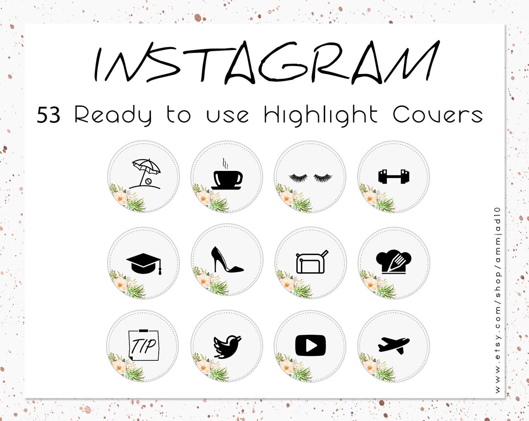 53 Instagram Story Highlight Icon Covers Rose Instagram - Etsy