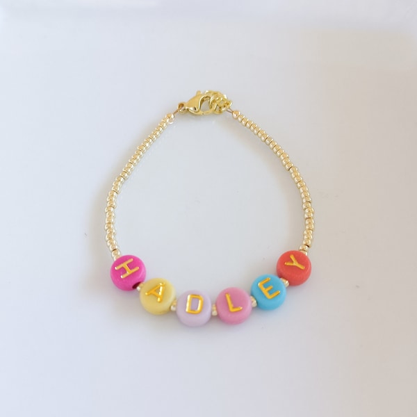 Name Bracelet- Toddler Bracelet- Baby bracelet- personalized bracelet- toddler bracelet- baby gifts- custom bracelet- gold lettering