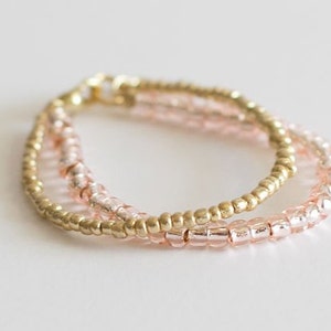 Blush pink and Gold Bracelet - baby jewelry- Toddler Bracelet