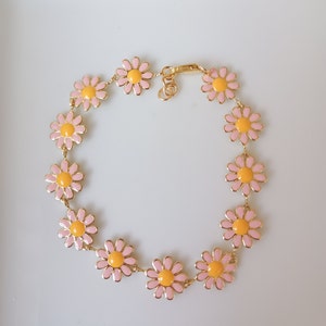 Pink Daisy Bracelet- Girls Baby Bracelet - Toddler Bracelet