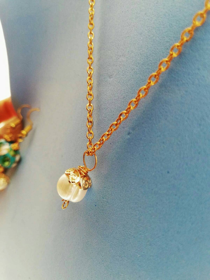24k gold and glass beads Beautiful Shabby Chic jewllery set with freshwater pearls