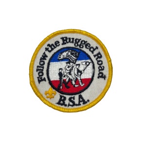 Vintage BSA Boy Scouts of America Patches Badges Follow The Rugged Road