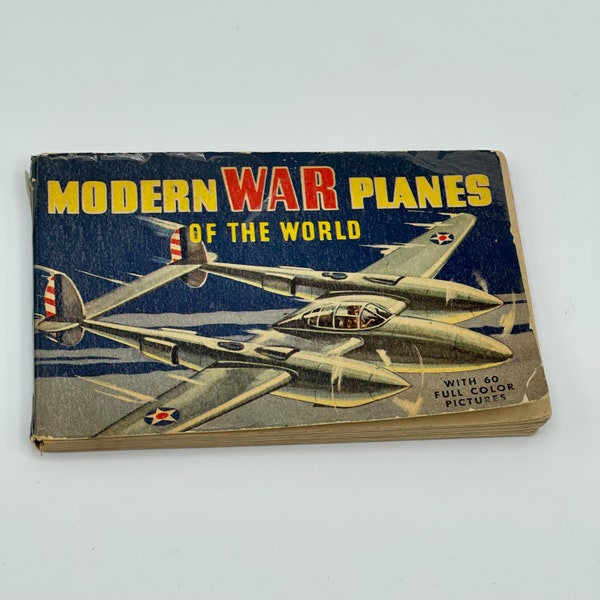 Vintage Book 1942 Modern War Planes Of The World Book by John B. Walker, Military Combat Fighter Aircraft World War II Illustrated
