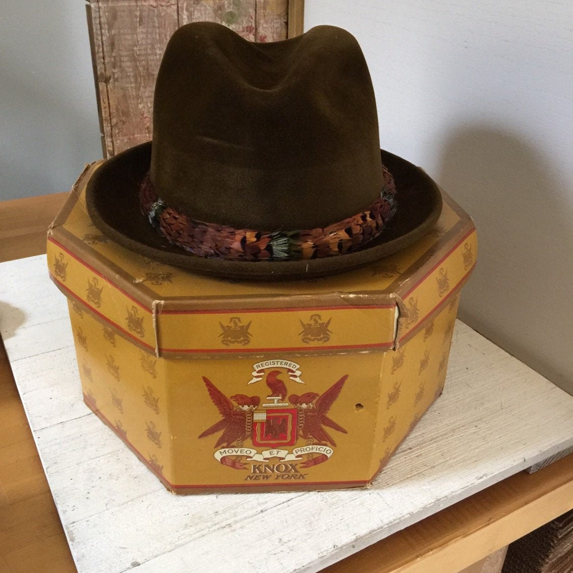 Vintage Mid Century Knox of New York Menswear Hat Brown With Etsy