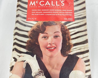 Vintage McCALL'S MAGAZINE March 1942 Ephemera Pages Art Fashion Recipes Homemaking Advertisements Mid Century Life Women Scrapbook Collage