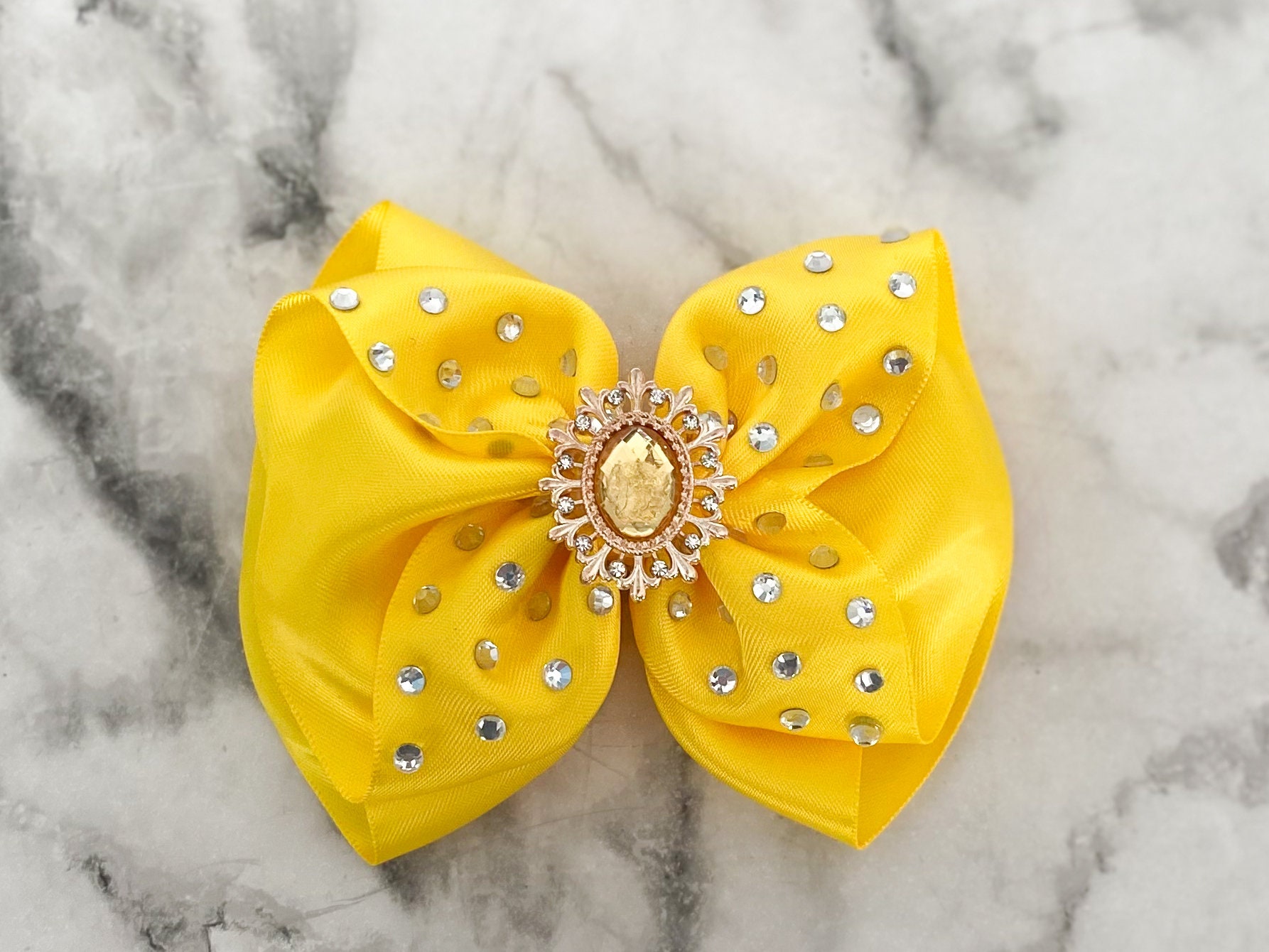 Yellow Rhinestone Bow - Etsy