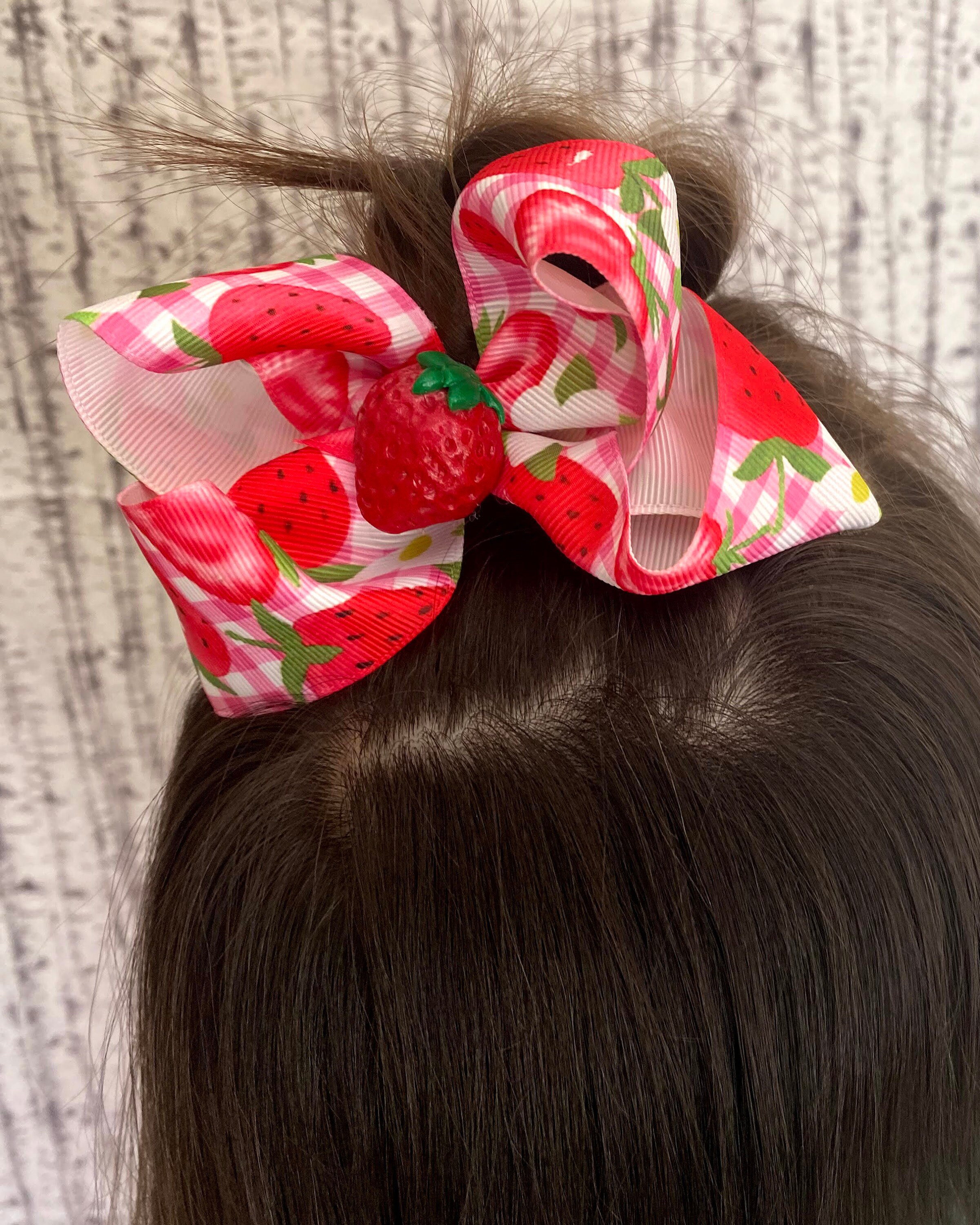 Haarspange Mit Erdbeer-Motiv Und Schmucksteinen – Weiß, Mit Alligator-Clip, Boho-Style