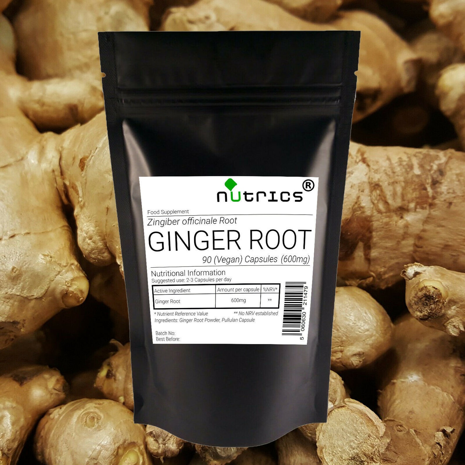 Nutrics® 100 Pure GINGER ROOT 600mg Vegan Capsules Etsy
