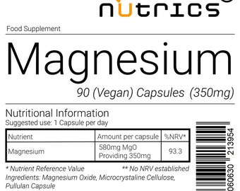 Nutrics® 350mg Elemental Magnesium Magnesium Capsules Magnesium Supplement BulkBuy Wholesale