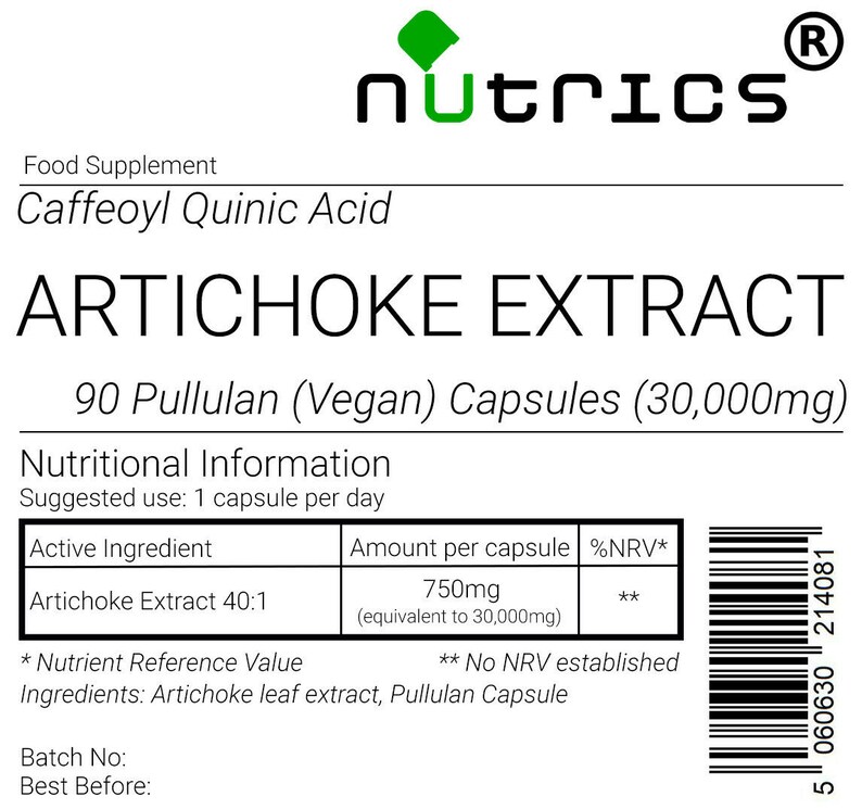 Nutrics® 30,000mg ARTICHOKE EXTRACT 100%Pure Strong V Capsules One A Day image 2