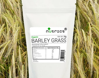 Nutrics® Organic 100% Pure BARLEY GRASS Powder Superfood Greens EU Grown 75g 200g 400g 600g 1kg 1.5kg