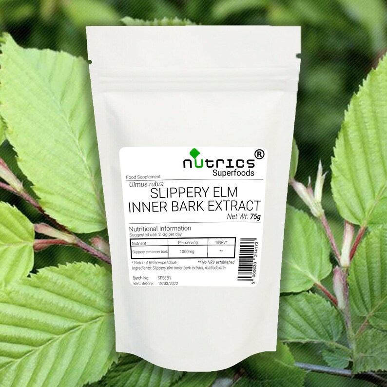 Nutrics® Slippery Elm Inner Bark Extract Powder 75g 200g 400g Etsy