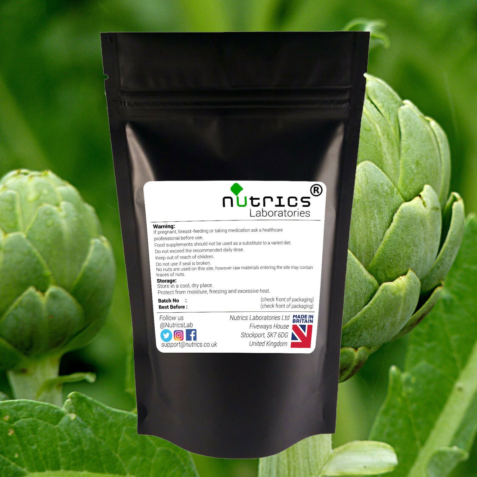 Nutrics® 100 Pure 400mg ARTICHOKE Vegan Capsules Liver Support Detox