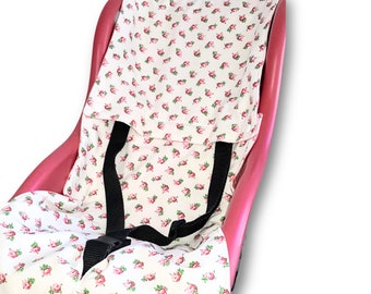 Shopping Trolley Liner, Shopping Cart cover, universal fit, pretty floral pink fabric.