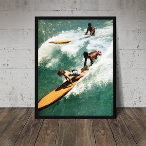 1938 SURFING Painting Magazine Cover Print - Vintage Surfing Poster, Retro Surf Poster, Beach Decor, Surfing Print
