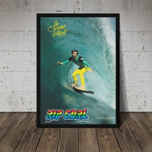 Vintage RIP CURL WETSUITS Surfing Print - Digital Download, Printable Art, Vintage Surfing Poster, Retro Surf Poster