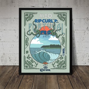 2023 RIP CURL PRO Portugal Surfing Competition Print - Digital Download, Printable Art, Vintage Surfing Poster, Retro Surf Poster
