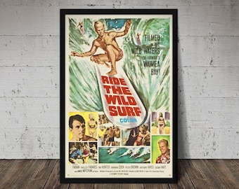 1964 Surf Party Movie Poster – Vintage Surfing Beach Decor Print
