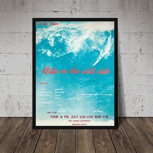 1963 RIDE on the WILD SIDE Surfing Film - Digital Download, Printable Art, Vintage Surfing Poster, Retro Surf Poster, Surfing Print