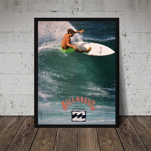 1990 BILLABONG Surfing Poster - Digital Download, Printable Art, Vintage Surfing Poster, Retro Surf Poster, Surfing Print