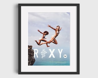 Vintage ROXY Surfing Print - Retro Surf Poster (Digitaler Download)