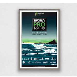 2012 RIP CURL PRO Tofino Surf Contest Competition Print - Digital Download, Printable Art, Vintage Surfing Poster, Retro Surf Poster