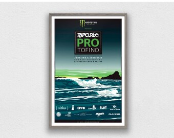 Poster del Rip Curl Pro Tofino Surf Contest 2012 – Arte vintage del surf (Download digitale)