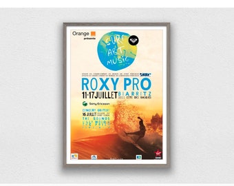 2011 Roxy Pro Biarritz Surf Kunstdruck - Vintage Surfen Poster (Digitaler Download)