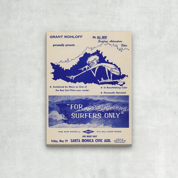 For Surfers Only – Vintage Surf Film Poster – Retro Adventure