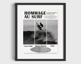 1989 HOMMAGE AU SURF Surfing Competition Print - Digital Download, Printable Art, Surfing Poster, Surfer Girls, Surfing print, Surfing